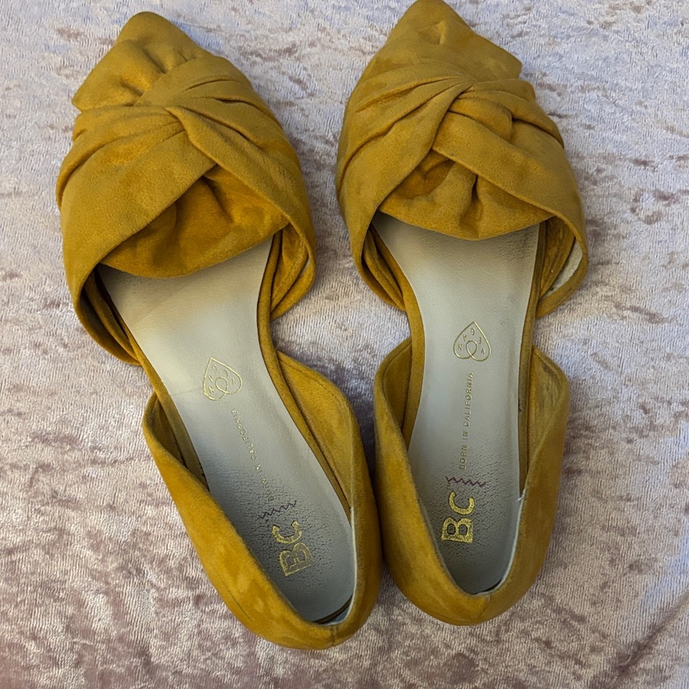 BC Footwear Mustard Knotted Flats